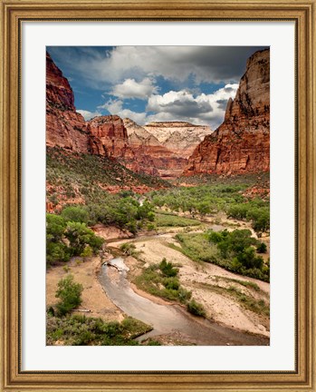 Framed View Along The Virgin River Or Zion National Park Print