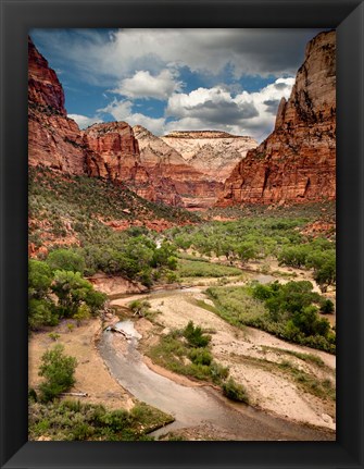 Framed View Along The Virgin River Or Zion National Park Print