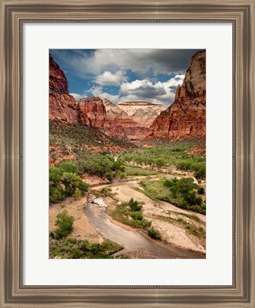 Framed View Along The Virgin River Or Zion National Park Print