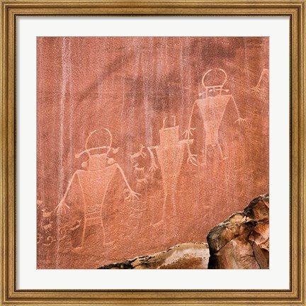 Framed Fremont Pictoglyph Panel, Utah Print