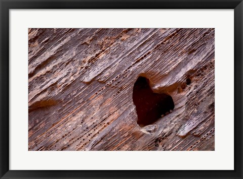 Framed Heart-Shaped Hole In Rock Print