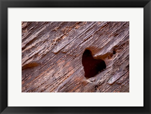 Framed Heart-Shaped Hole In Rock Print