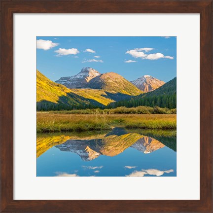 Framed River Reflection Of The Wasatch Cache National Forest Print