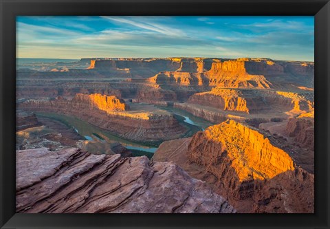 Framed Sunrise At Dead Horse Point State Park Print