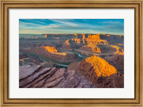 Framed Sunrise At Dead Horse Point State Park Print