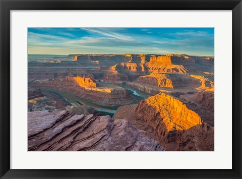 Framed Sunrise At Dead Horse Point State Park Print