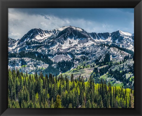 Framed Snow Covered Mountain From Guardsman&#39;s Pass Road Print