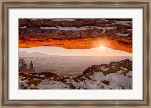 Framed Sunrise At Mesa Arch, Canyonlands National Park, Utah Print