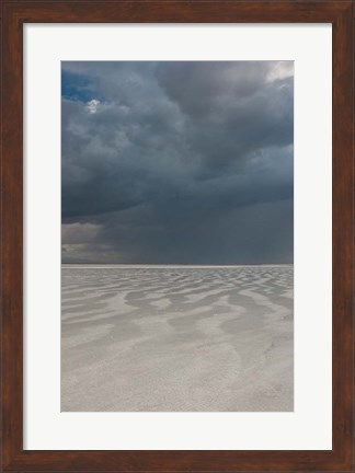 Framed Flooded Desert Floor At The Bonneville Salt Flats, Utah Print