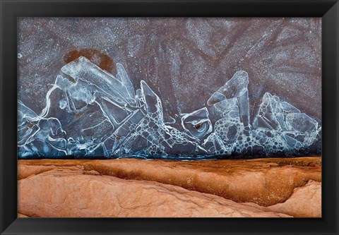 Framed Frozen Sand And Ice Patterns, Utah Print