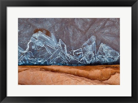 Framed Frozen Sand And Ice Patterns, Utah Print