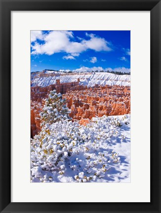 Framed Fresh Powder On Rock Formations In The Silent City, Utah Print