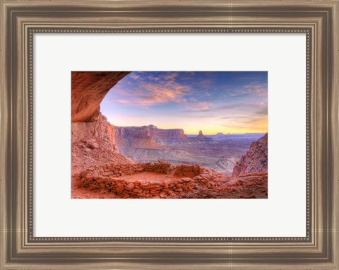 Framed Evening Light On False Kiva, Island In The Sky, Utah Print