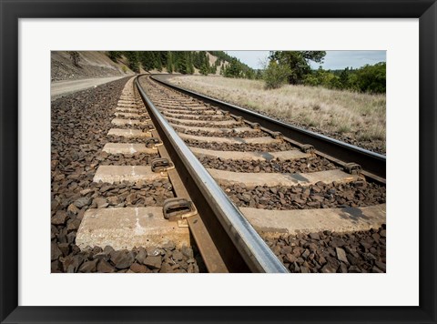 Framed Tailroad Tracks At Marshall, Washington Print