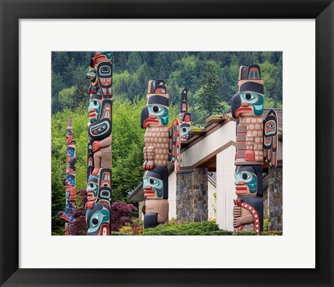 Framed Jamestown Totem Art, Washington State Print