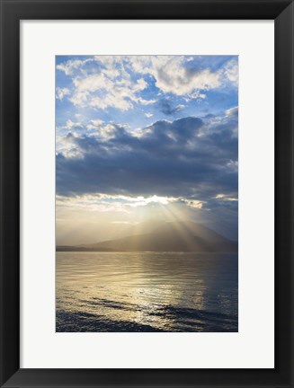 Framed God Rays Over Hood Canal, Washington State Print