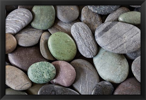 Framed Smooth Beach Rocks Print