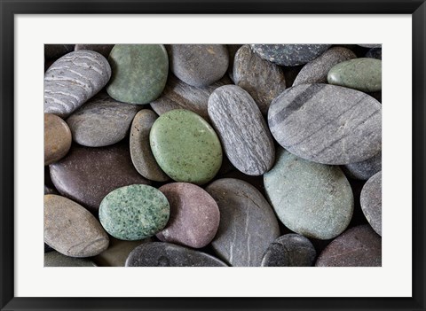 Framed Smooth Beach Rocks Print