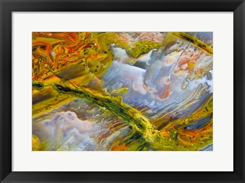 Framed Rainbow Ridge Picture Agate Print