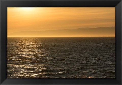 Framed Evening Light At The Strait Of Juan De Fuca Print