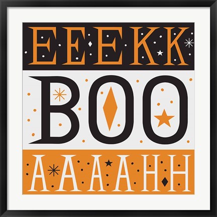 Framed Festive Fright EEK BOO AHH Print