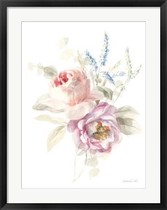 Framed Cottage Garden V on White Print