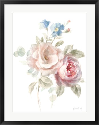 Framed Cottage Garden IV on White Print