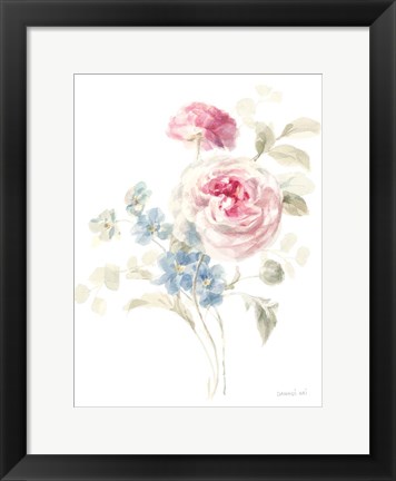 Framed Cottage Garden II on White Print