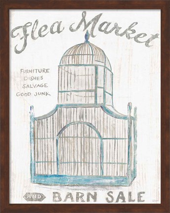 Framed White Barn Flea Market III Print