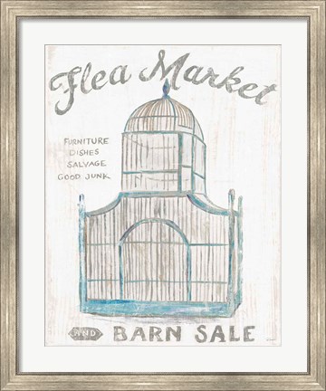 Framed White Barn Flea Market III Print