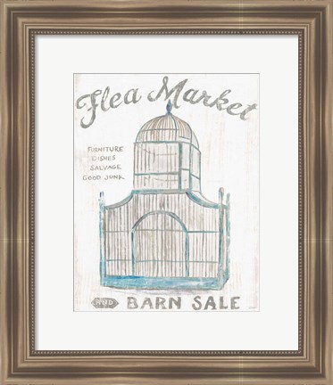 Framed White Barn Flea Market III Print