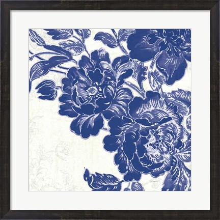 Framed Toile Roses V Print