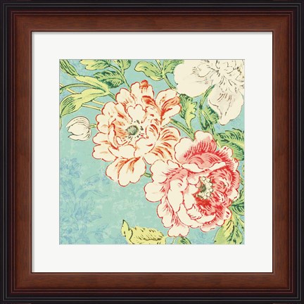 Framed Cottage Roses V Bright Print