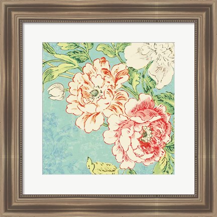 Framed Cottage Roses V Bright Print