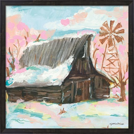Framed Windmill Barn Print