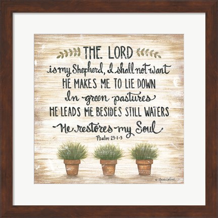 Framed Lord is My Shepherd Print