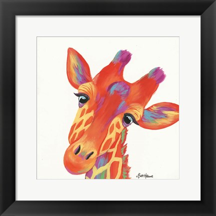 Framed Cheery Giraffe Print