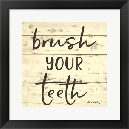 Framed Brush Your Teeth Print