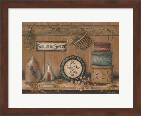 Framed Treasures on the Shelf II Print