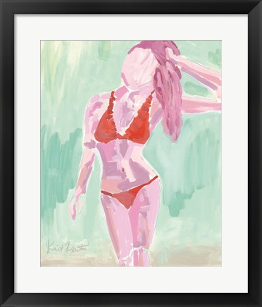 Framed Red Ruffle Bikini Print