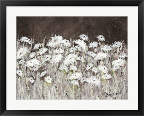 Framed Field of Flowers on a Starry Night Print