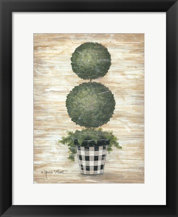 Framed Gingham Topiary Spheres Print