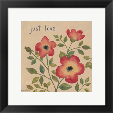 Framed Just Love Roses Print