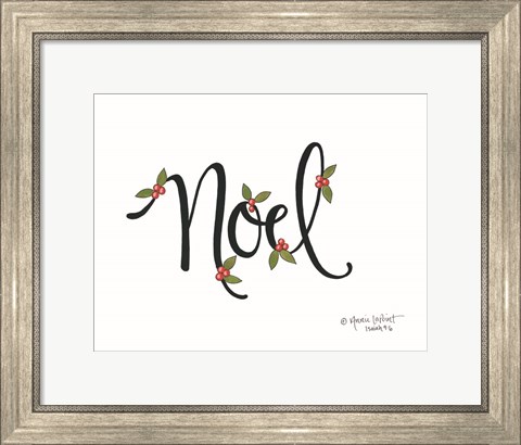 Framed Noel with Berries Print