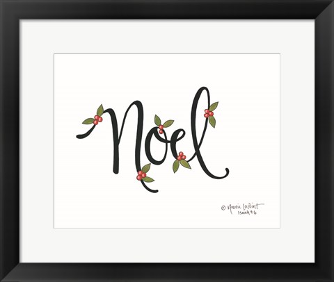 Framed Noel with Berries Print