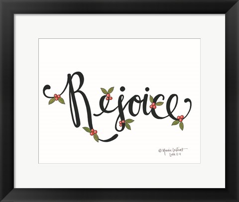 Framed Rejoice with Berries Print