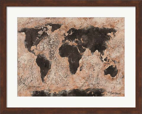 Framed Old World Map Print