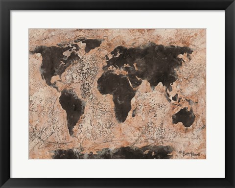 Framed Old World Map Print