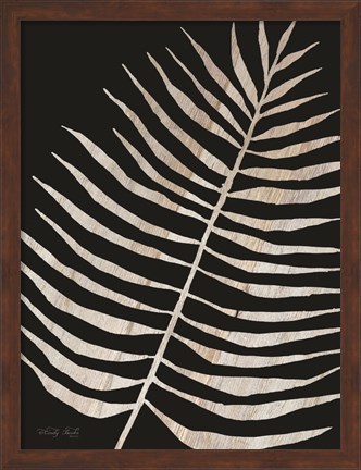 Framed Palm Frond Wood Grain I Print