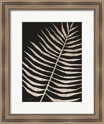Framed Palm Frond Wood Grain I Print